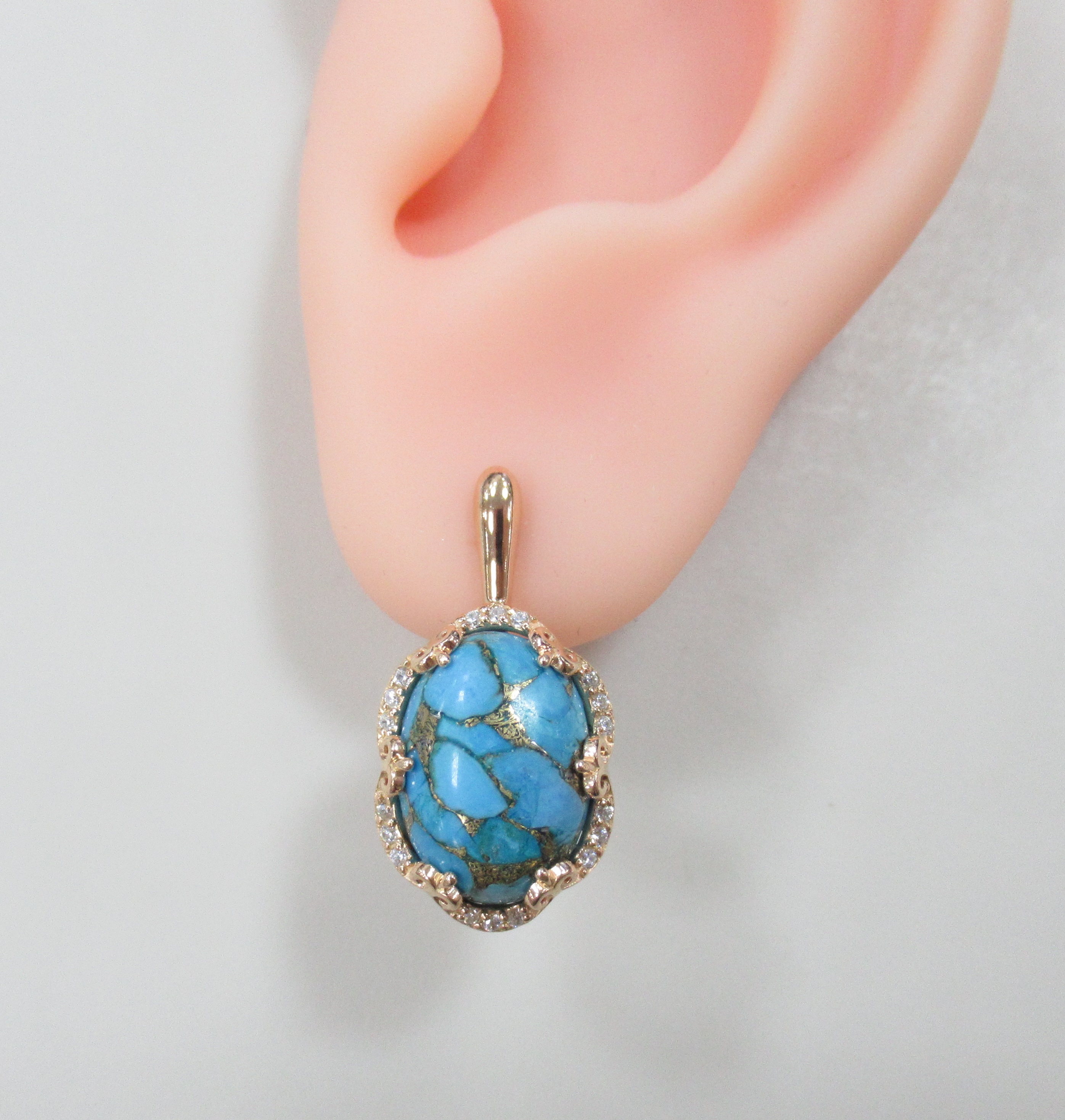Серебряные серьги с бирюзой